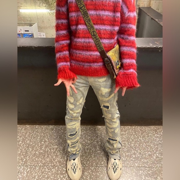 Marni Red Striped Mohair Sweater - Picture 7 of 9